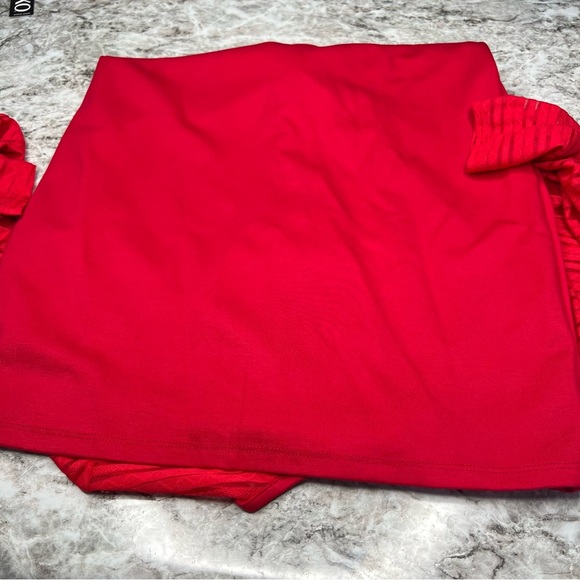 Bebe long sleeve mesh red mini dress NEW NWT size small - Picture 7 of 9